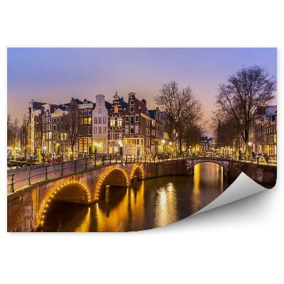 Fototapeta na stenu Večer na amsterdamských kanáloch