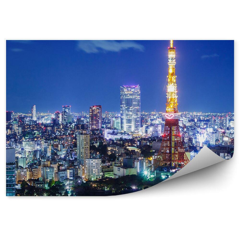 Fototapeta Panoráma Nočného Mesta Tokio Svetlá