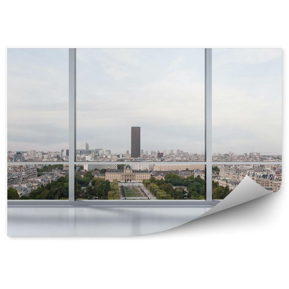 Fototapeta na stenu Okno s výhľadom na panorámu mesta