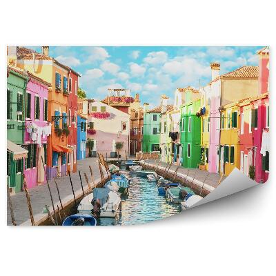 Fototapeta Úzky Kanál Farebné Domy Taliansko