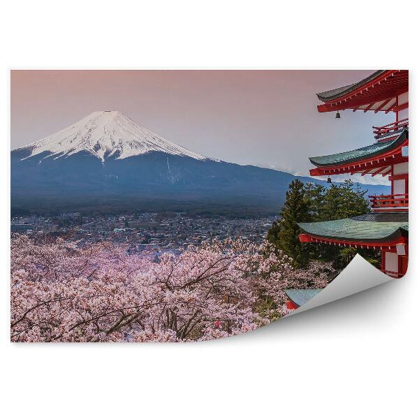 Fototapeta na stenu Hora Fudži Japonsko Čerešňový Kvet Pagoda