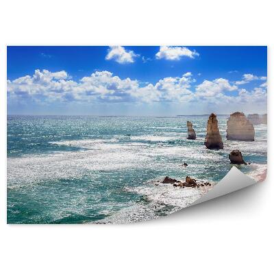 Fototapeta Dvanásť apoštolov oceán pláž Austrália vlny obloha mraky