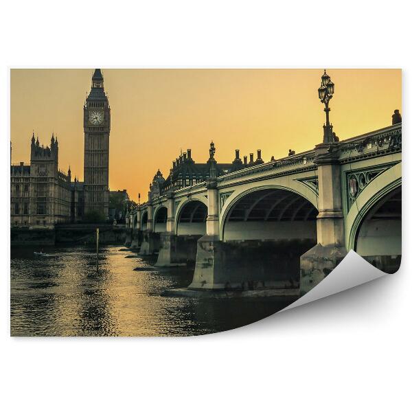 Fototapeta na stenu Westminsterský palác most Big Ben nad riekou Temža Londýn západ slnka