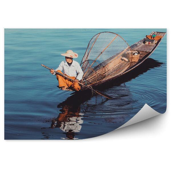 Fototapeta na stenu Tradičný barmský rybár na mjanmarskom jazere Inle