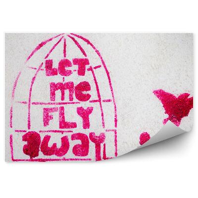 Fototapeta Graffiti vtáčie listy klietky