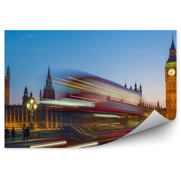 Fototapeta na stenu Autá autobus semafory big ben londýn