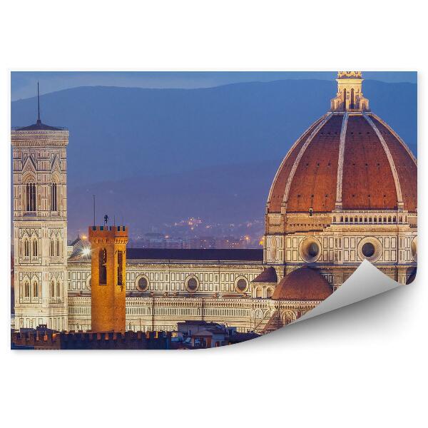 Fototapeta Katedrála Santa Maria del Fiore stavby Michelangelovo námestie Florencia noc