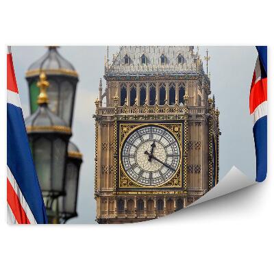 Fototapeta na stenu Big Ben vlajka Anglicka lampióny Londýn