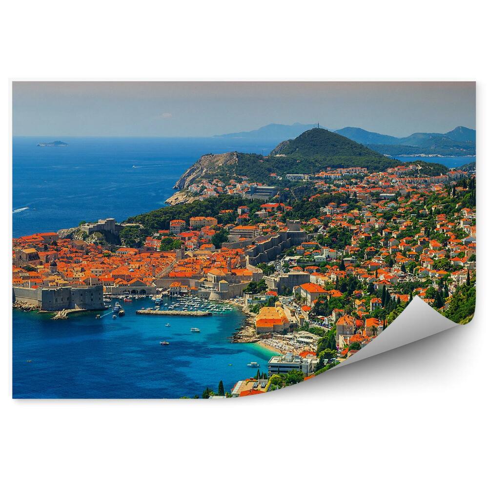 Fototapeta Budovy oceán stromy cesta jachty panoráma mesta stena