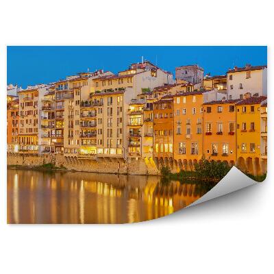 Fototapeta na stenu Florencia starobylé domy nábrežie rieka svetlo noc