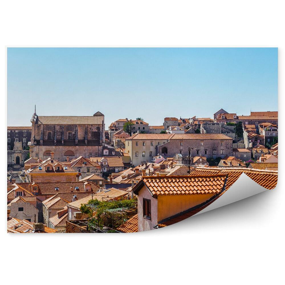 Fototapeta Farebná Panoráma Chorvátsko Strechy Architektúra