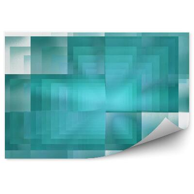 Fototapeta na stenu Abstraktný vzor modré štvorce tvary biele pozadie