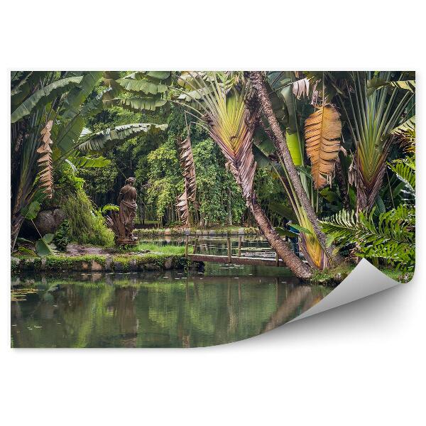 Fototapeta Brazília botanická záhrada socha veľké listy voda