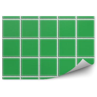 Fototapeta na stenu Zelené dlaždice kockovaný vzor kocka biele pozadie