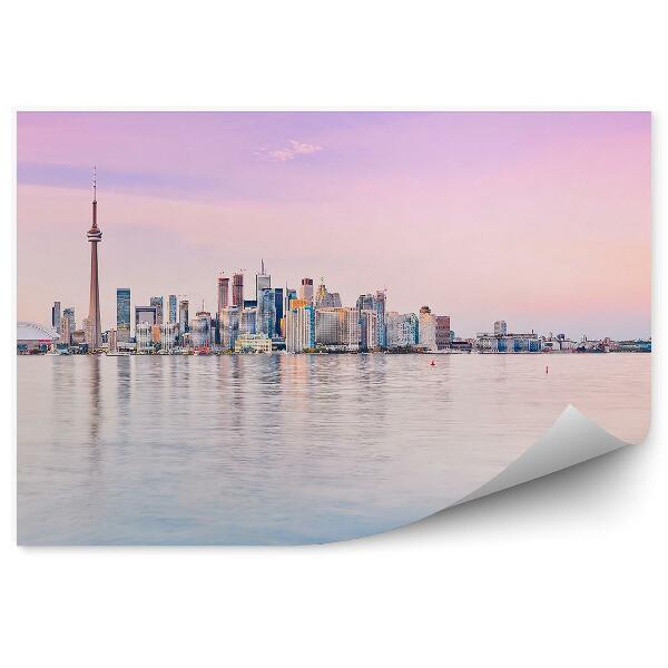 Fototapeta na stenu Panoráma toronto kalifornia televízna veža mrakodrapy oceán obloha západ slnka