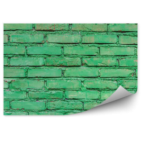 Fototapeta Zelená tehlová stena