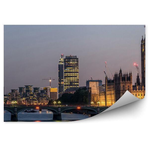 Fototapeta na stenu Big Ben most tamiza lode mrakodrapy obloha