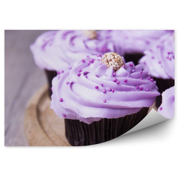 Fototapeta Fialová šľahačka na cupcakes posýpka cukrové guľôčky