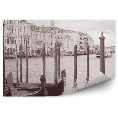 Fototapeta Čiernobiele Gondoly Vodná Krajina