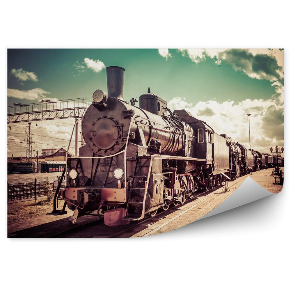 Fototapeta na stenu Stará parná lokomotíva vo vintage štýle