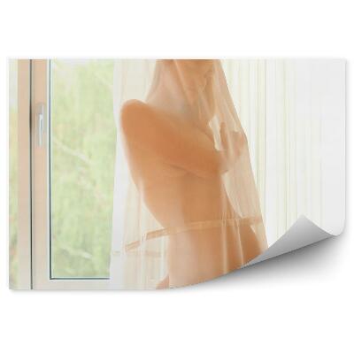 Fototapeta Nahá Žena Za Závesom Sexi Telo