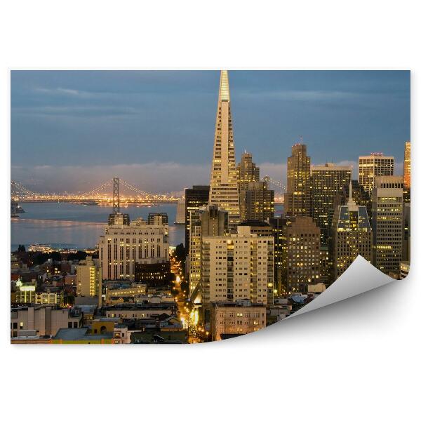 Fototapeta Finančná štvrť San Francisco Kalifornia nočné svetlo