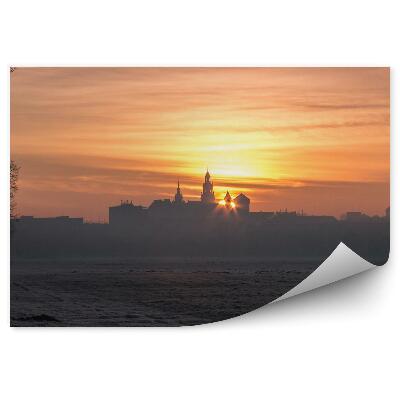 Fototapeta Krakov hrad stromy lúka západ slnka