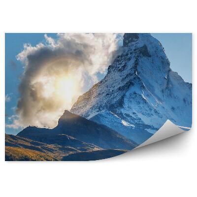 Fototapeta Matterhorn alpy pennian obloha mraky rastliny