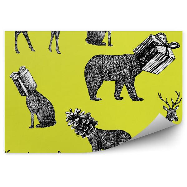Fototapeta Kreslené zvieratá zima