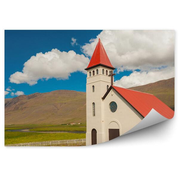 Fototapeta Biely Kostol Island Polia Kopce