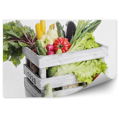 Fototapeta na stenu Drevený box dodávka zeleniny čerstvé zdravé