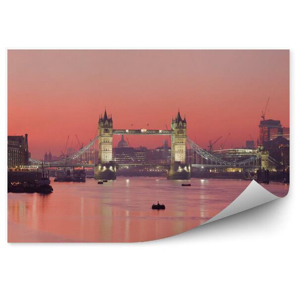 Fototapeta Tower bridge a mesto Londýn pri západe slnka