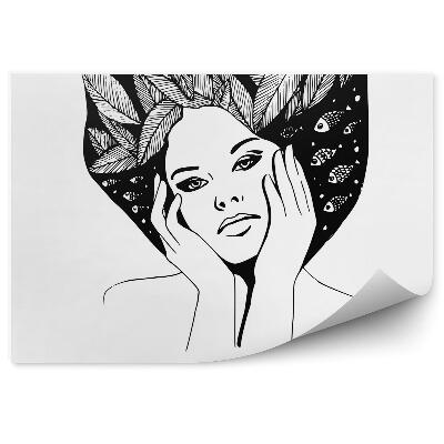 Fototapeta na stenu Grafický Portrét Čiernobielej Ženy