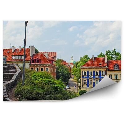 Fototapeta Budovy ulice Varšava obloha mraky