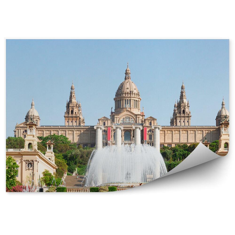 Fototapeta na stenu Národné múzeum Katalánsko Barcelona stromy obloha fontána