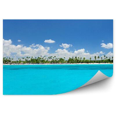 Fototapeta na stenu Palmy Karibské More Pláž Obloha Mraky