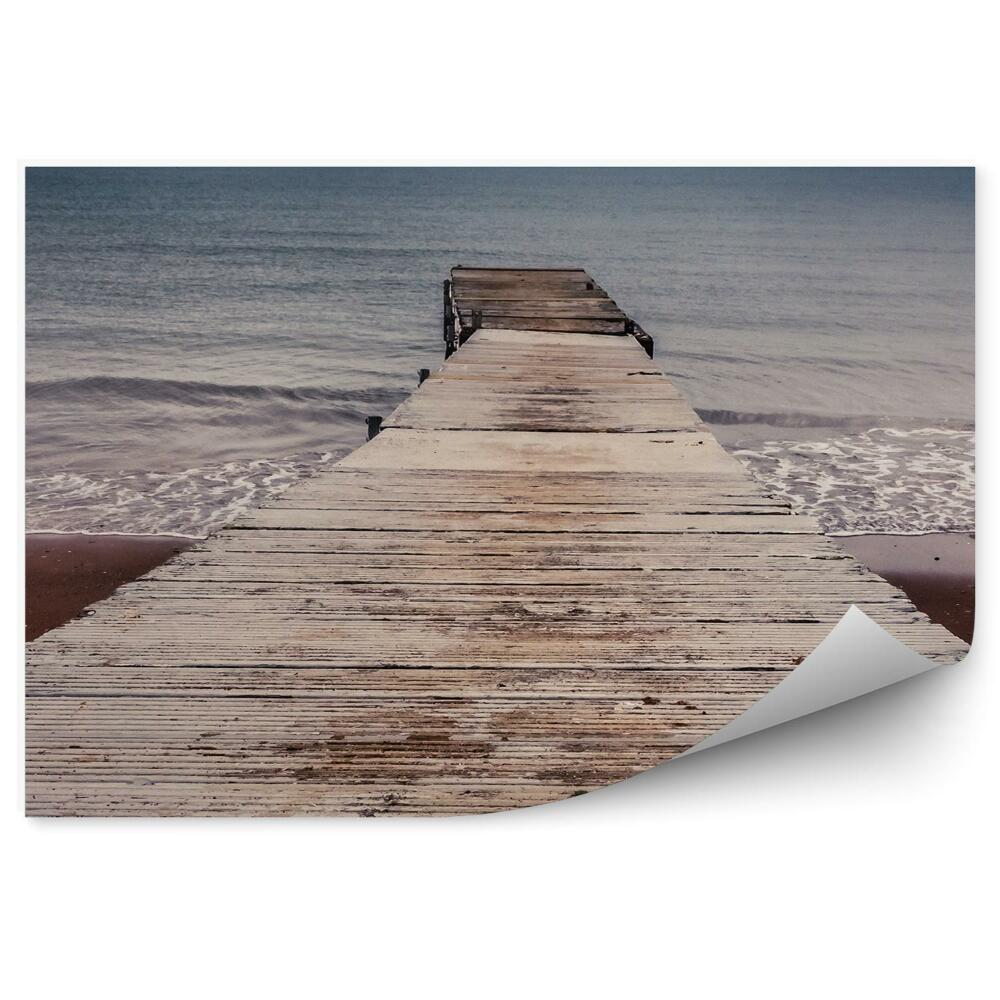 Fototapeta na stenu Drevené Mólo Pláž Oceán More Obloha Mraky