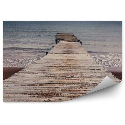 Fototapeta na stenu Drevené Mólo Pláž Oceán More Obloha Mraky