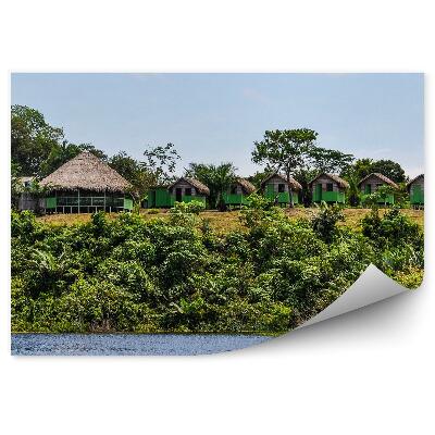 Fototapeta Chaty amazonská džungľa stromy voda obloha mraky