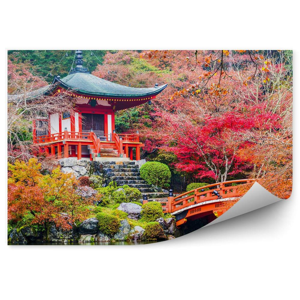 Fototapeta Daigoji Chrám Japonsko Jeseň Vegetácia Príroda Rieka