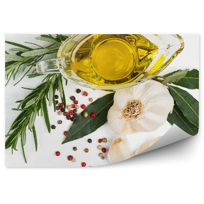 Fototapeta na stenu Olej korenie cesnak korenie listy