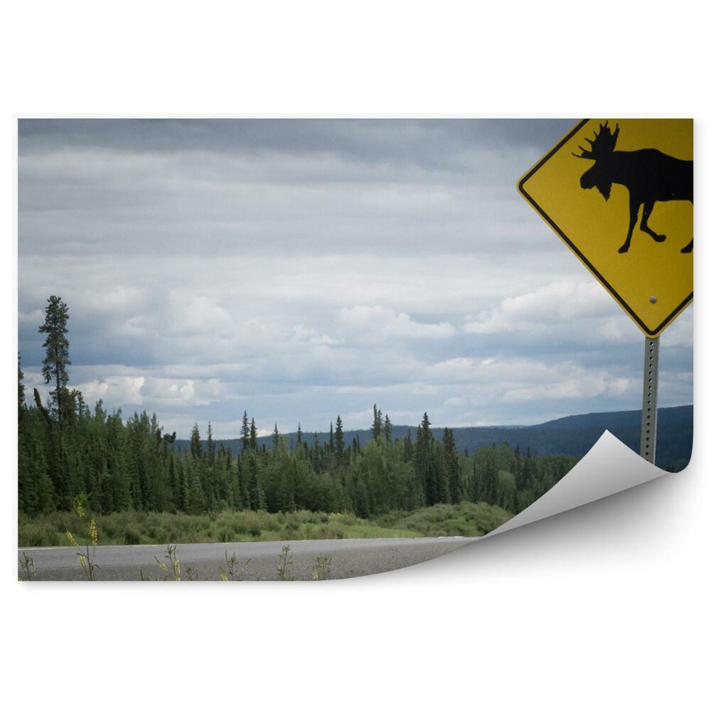 Fototapeta Znak ob cesti los živali