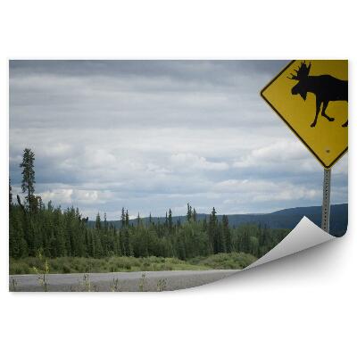 Fototapeta Znak ob cesti los živali
