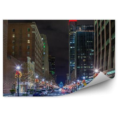 Fototapeta Pohľad z vtáčej perspektívy New York autá mrakodrapy Vianoce