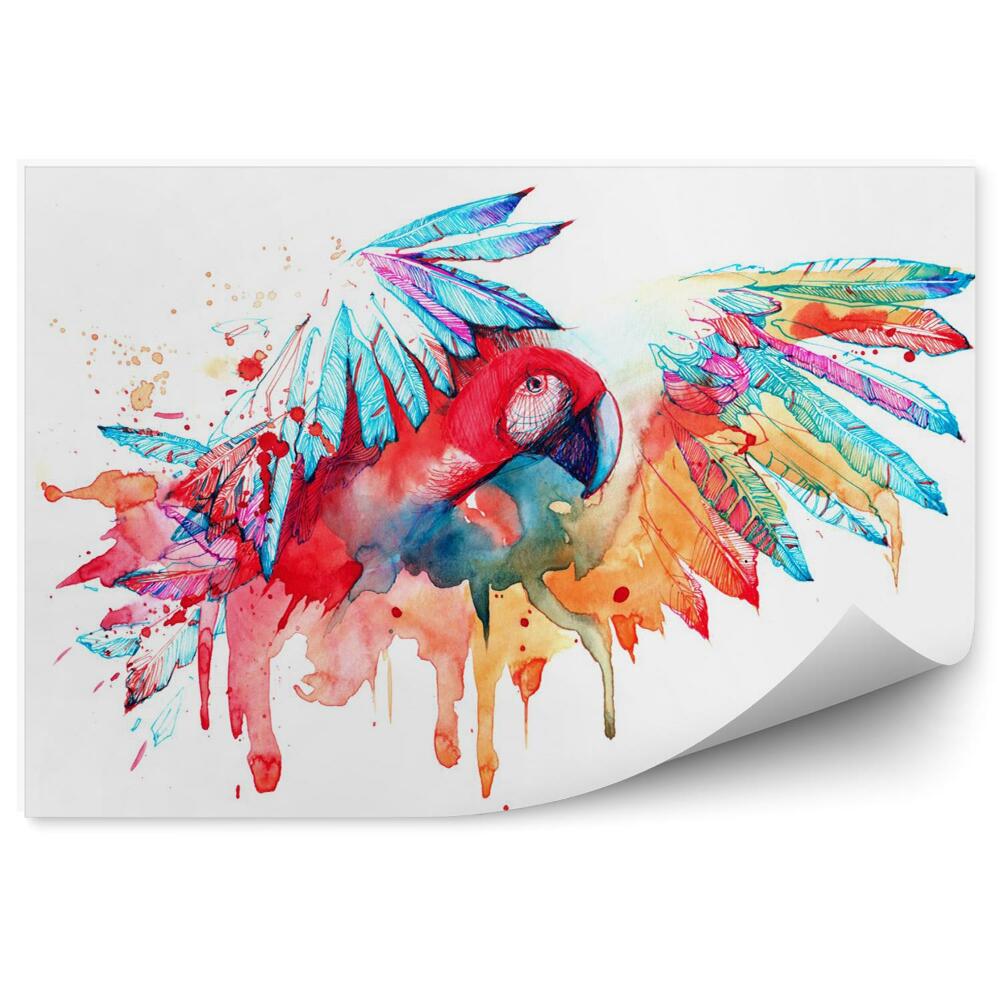 Fototapeta Farebný akvarel papagája