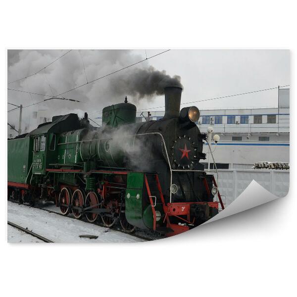 Fototapeta Retro parni vlak na postaji v Kijevu