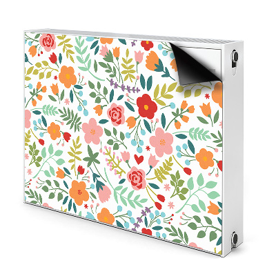 Dekoračný magnet na radiátor Farebný kvetinový vzor s listami