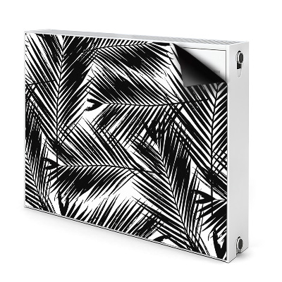 Dekoračný magnet na radiátor Čiernobiele tropické palmové listy