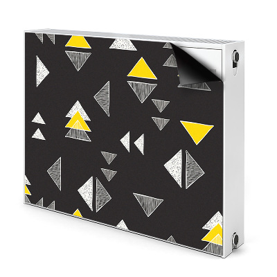 Dekoračný magnetický kryt na radiátor Geometrické trojuholníky s čiernym pozadím
