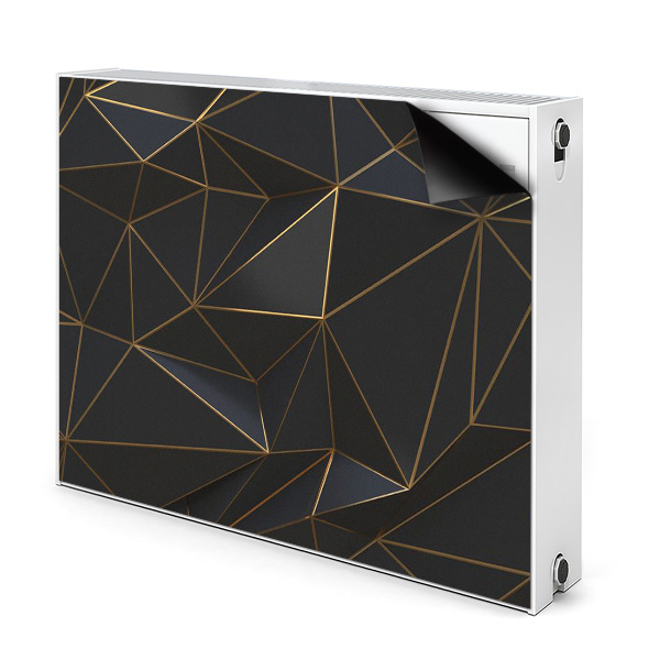 Dekoračný magnetický kryt na radiátor Geometrický zlatý polygonálny vzor